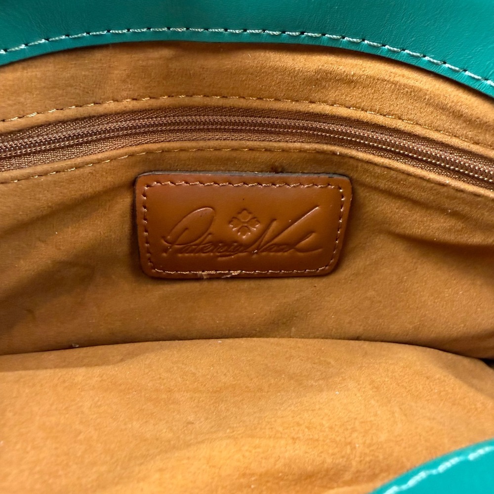 Patricia Nash Womens Crossbody Bag Floral Leather Green Yellow Small New - Picture 3 of 8